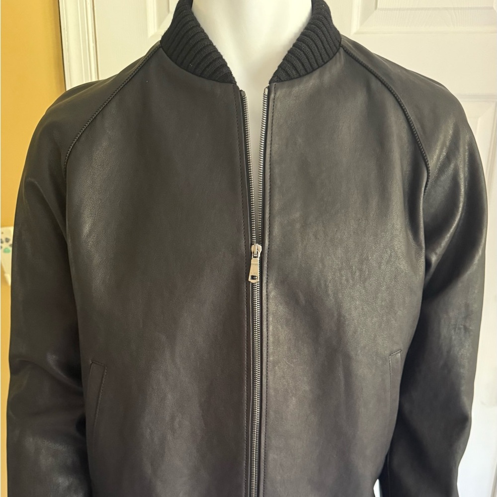 Gucci Black Bomber Jacket Leather Varsity